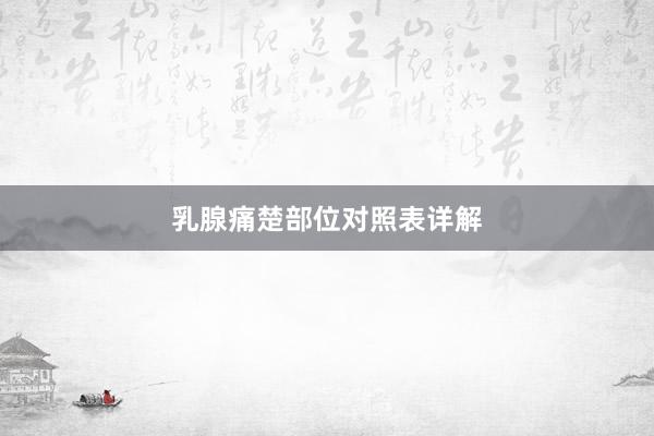 乳腺痛楚部位对照表详解
